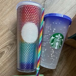 Studded Rainbow tumbler & Confetti Cup🌈